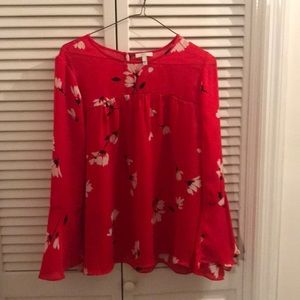 Joie red bell sleeve top